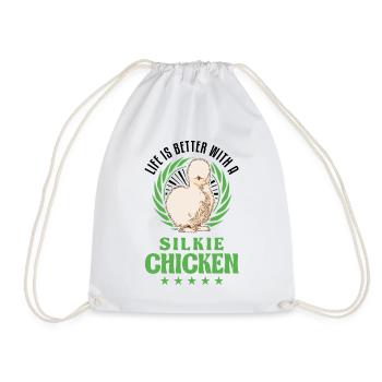 La vie est meilleure avec un poulet Silkie Seidenhuhn - Sac de sport léger - blanc - Devant