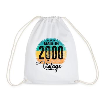 Vintage Fabriqué en 2000 Année de naissance 2000 Anniversaire - Sac de sport léger - blanc - Devant