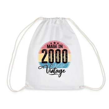 Vintage Fabriqué en 2000 Année de naissance 2000 Anniversaire - Sac de sport léger - blanc - Devant
