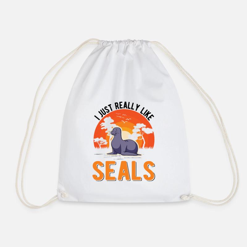 I just really like Seal Seelöwe Robbe - Turnbeutel - Weiß