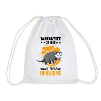 Opossum Gift Possum Marsupial - Drawstring Bag - white - Front