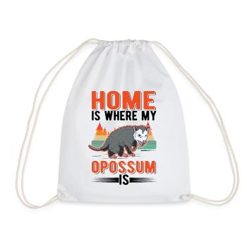 Home is where my Opossum is Possum Beutelratte - Turnbeutel - Weiß - Vorne