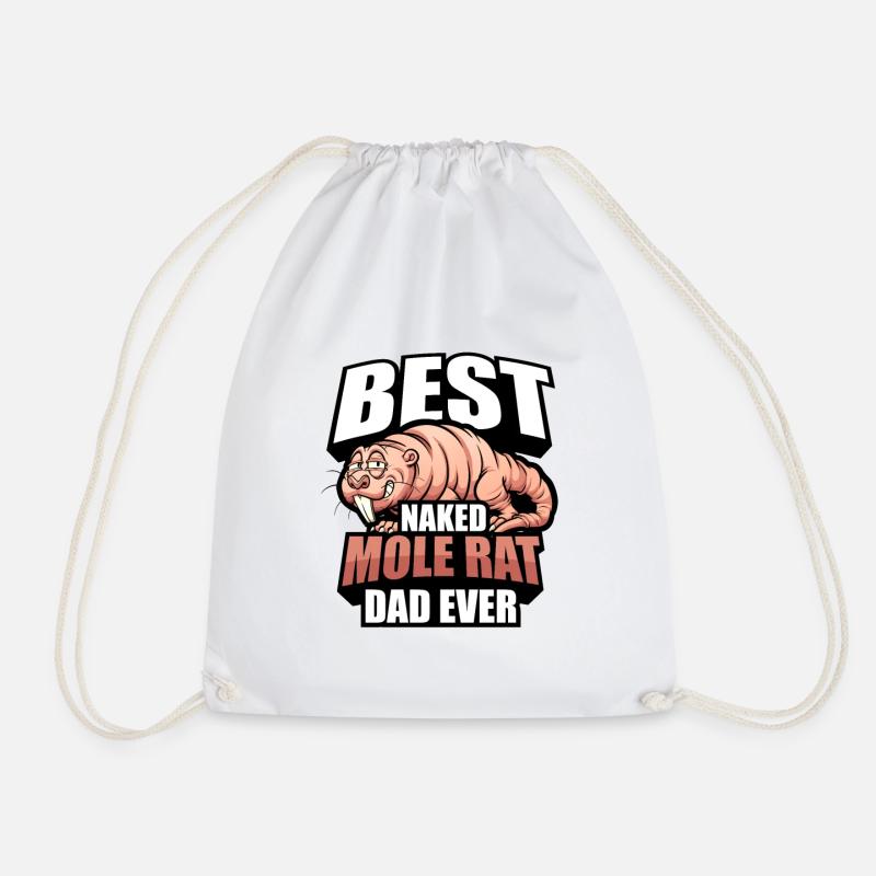 Naked mole rat dad - Drawstring Bag - white