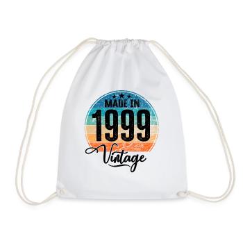 Vintage Made in 1999 Year of birth 1999 Birthday - Drawstring Bag - white - Front