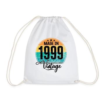 Vintage Made in 1999 Year of birth 1999 Birthday - Drawstring Bag - white - Front