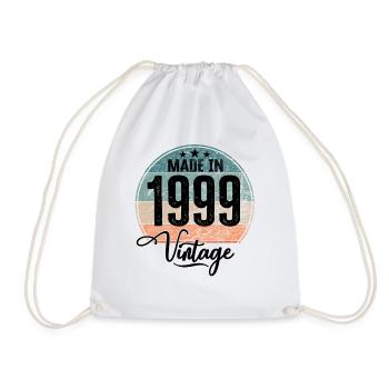 Vintage Made in 1999 Year of birth 1999 Birthday - Drawstring Bag - white - Front