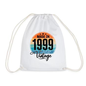 Vintage Made in 1999 Year of birth 1999 Birthday - Drawstring Bag - white - Front