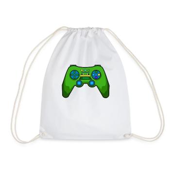 Video Game Controller Gamer Gamer Gaming Stream - Drawstring Bag - white - Front