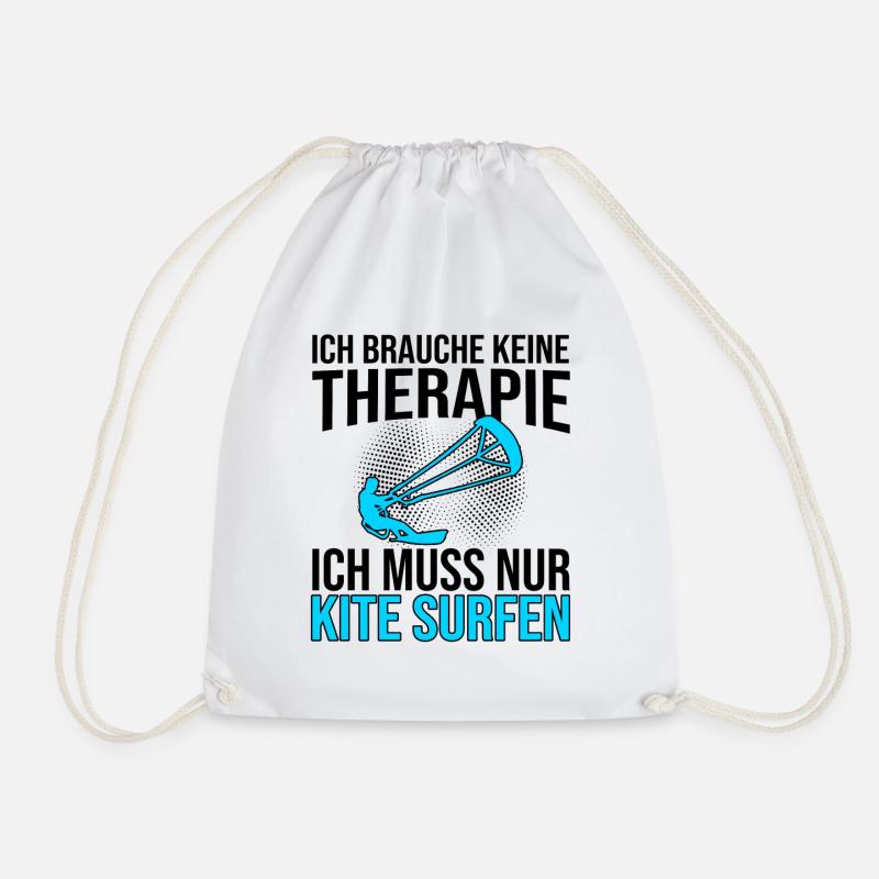 Kite surfen Therapie Spruch - Turnbeutel - Weiß