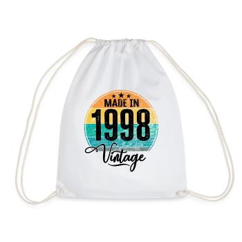 Vintage Made in 1998 Year of birth 1998 Birthday - Drawstring Bag - white - Front