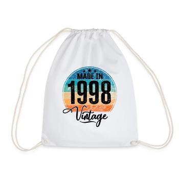 Millésime Fabriqué en 1998 Année de naissance 1998 Anniversaire - Sac de sport léger - blanc - Devant