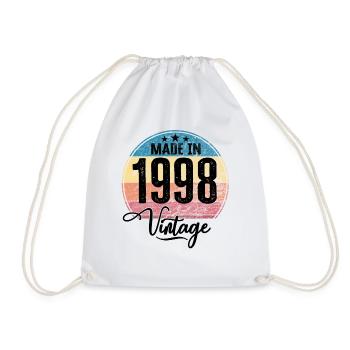 Millésime Fabriqué en 1998 Année de naissance 1998 Anniversaire - Sac de sport léger - blanc - Devant