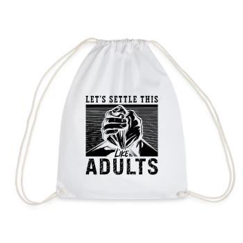 Let's Settle Like Arm Wrestling Arm Sport Wrestler - Drawstring Bag - white - Front