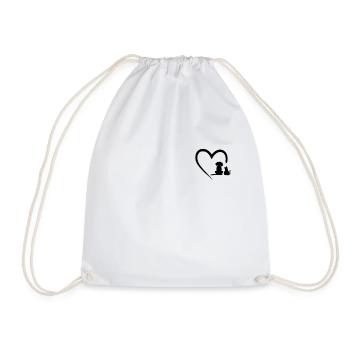 Chien Chiot et Bébé Chat Coeur Chien Amoureux Chien & Chat - Sac de sport léger - blanc - Devant