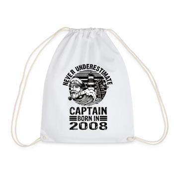 Never Underestimate Captain né en 2008 - Sac de sport léger - blanc - Devant