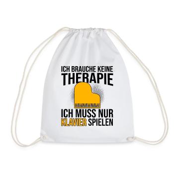Klavier Therapie Spruch - Turnbeutel - Weiß - Vorne