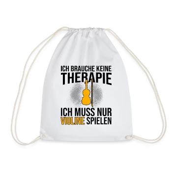 Violine Therapie Spruch - Turnbeutel - Weiß - Vorne