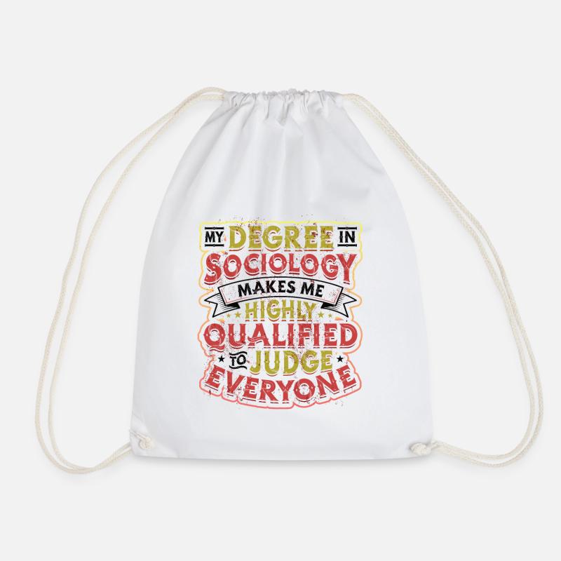 Sociology qualifies me. - Drawstring Bag - white