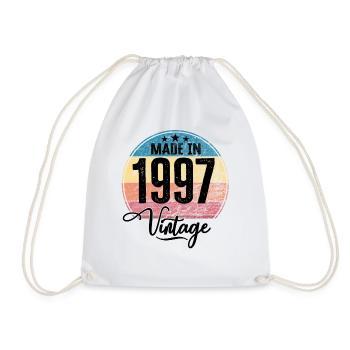 Vintage Made in 1997 Year of Birth 1997 Birthday - Drawstring Bag - white - Front
