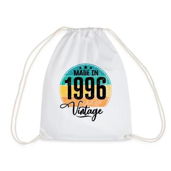 Vintage Made in 1996 Year of Birth 1996 Birthday - Drawstring Bag - white - Front
