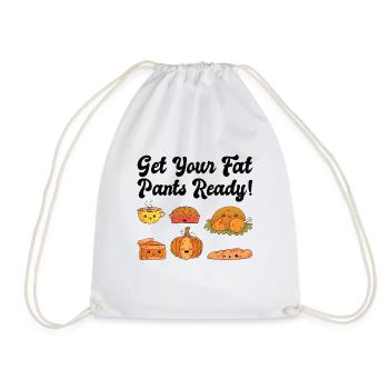 Thanksgiving Party Fall Season Pumpkin Pies Turkey - Drawstring Bag - white - Front