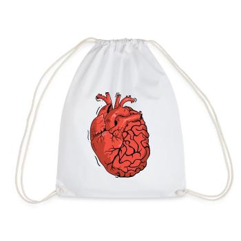 Moitié cerveau moitié cœur Anatomie des organes Science - Sac de sport léger - blanc - Devant