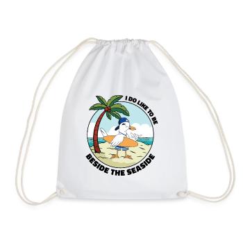 Seaside Beach Tourist Ocean Summer Vacation - Drawstring Bag - white - Front