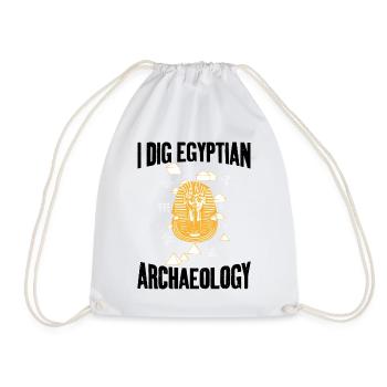 Dig Egyptian Archaeology Archaeologist Expert - Drawstring Bag - white - Front