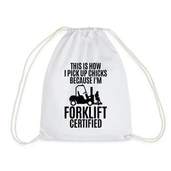 Je suis certifié chariot élévateur - Sac de sport léger - blanc - Devant