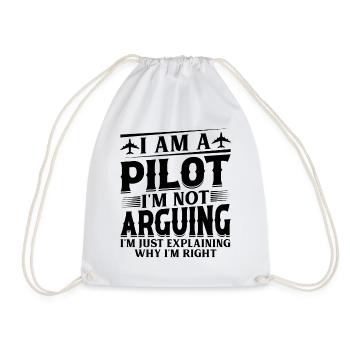 I'm a Pilot I'm not Arguing - Funny Airplane Pilot - Turnbeutel - Weiß - Vorne