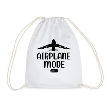 Airplane Mode On Passenger Plane Airport Pilot - Turnbeutel - Weiß - Vorne