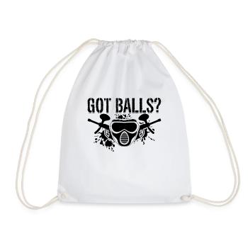 Got Balls Paintball Air Gun Sport Paintball Player - Drawstring Bag - white - Front