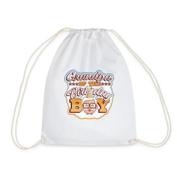 Grandfather of birthday boy - Drawstring Bag - white - Front