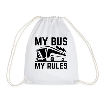 My Bus My Rules - Funny School Bus Driver - Drawstring Bag - white - Front