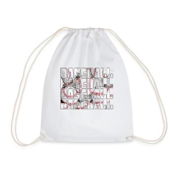 baseball - Drawstring Bag - white - Front
