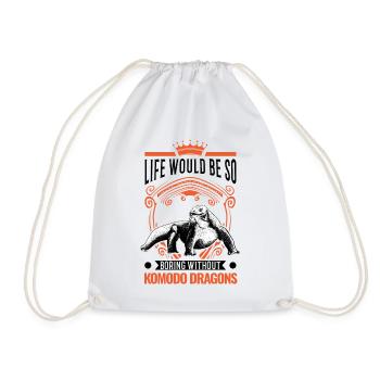 Komodo dragon Gift Komodo Dragon monitor lizard - Drawstring Bag - white - Front
