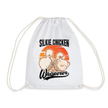 Silkie Chicken Whisperer Silk Chicken Whisperer - Drawstring Bag - white - Front