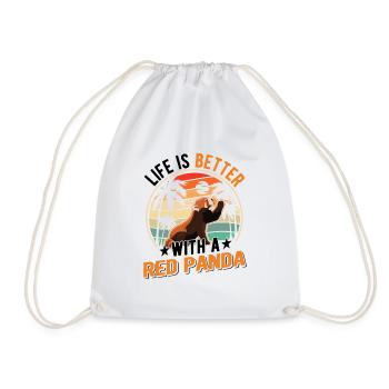 La vie est meilleure avec un panda roux Roter Panda - Sac de sport léger - blanc - Devant
