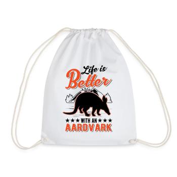 La vie est meilleure avec un Aardvark Erdferkel - Sac de sport léger - blanc - Devant