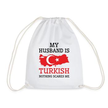 Nothing Scares Me Turkish Husband Turkey - Drawstring Bag - white - Front