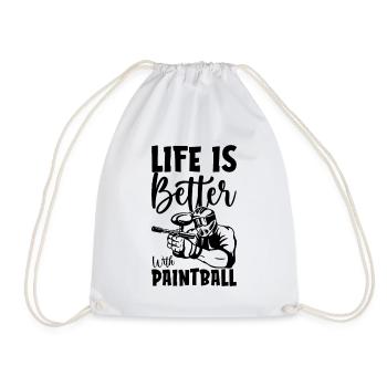 Life Is Better With Paintball Paintballing Player - Drawstring Bag - white - Front