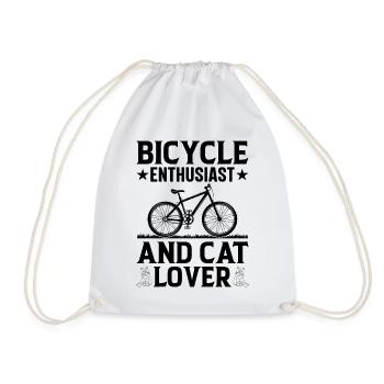 VTT, cycliste, passionné de vélo et chat - Sac de sport léger - blanc - Devant