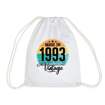 Millésime Fabriqué en 1993 Année de naissance 1993 Anniversaire - Sac de sport léger - blanc - Devant