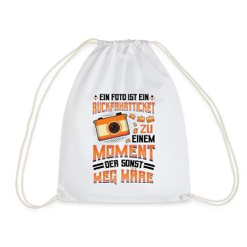 Photo return ticket past photographer. - Drawstring Bag - white - Front