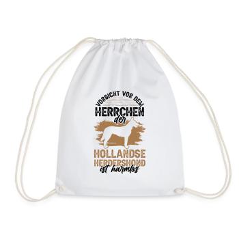 Vorsicht Hollandse Herdershond Herrchen - Turnbeutel - Weiß - Vorne