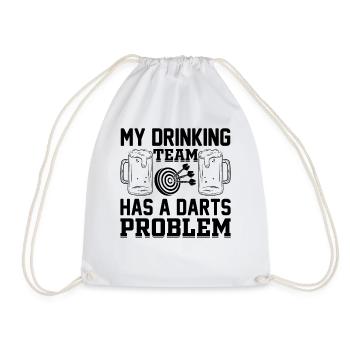 My Drinking Team Has A Darts Problem - Funny Darts - Turnbeutel - Weiß - Vorne