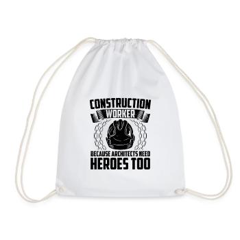 Bricklayer - Drawstring Bag - white - Front