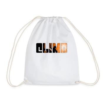 climb - Drawstring Bag - white - Front