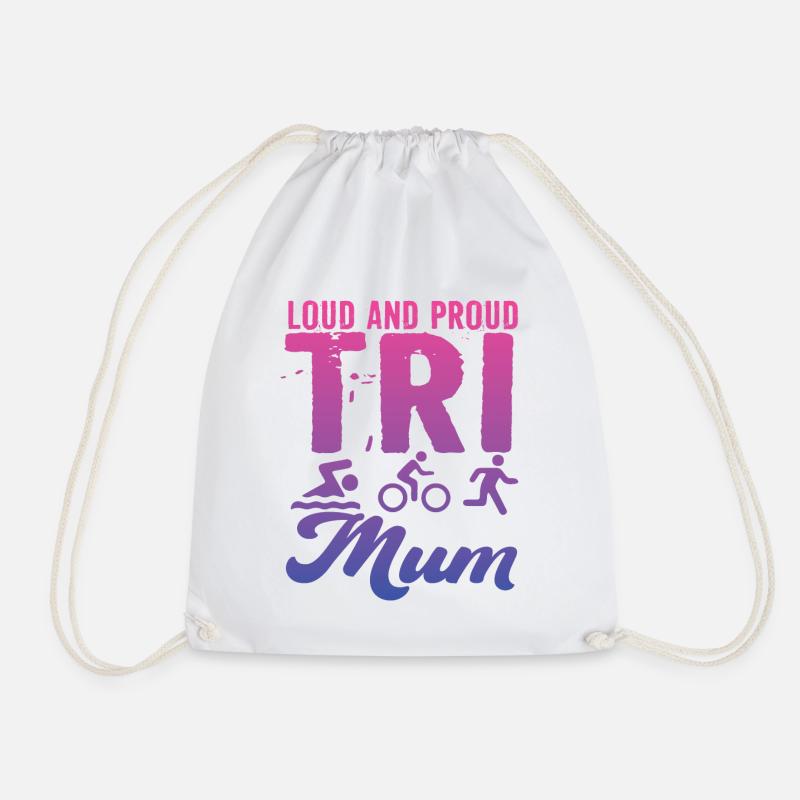 Laute Und Stolze Tri Mum Triathletin - Turnbeutel - Weiß