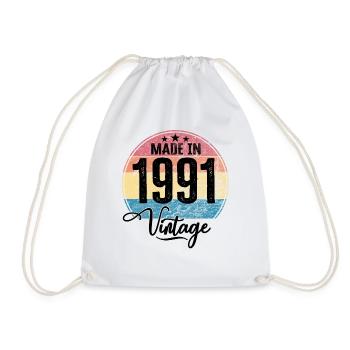 Millésime Fabriqué en 1991 Année de naissance 1991 Anniversaire - Sac de sport léger - blanc - Devant